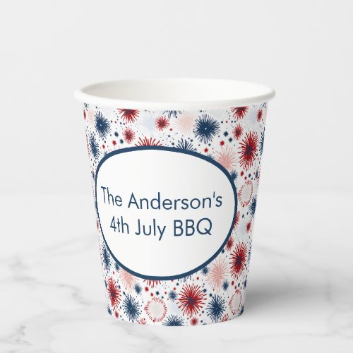 Fireworks 4th July Paper cup Personalize