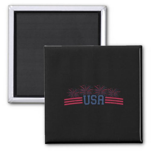 Fireworks 4th Of July American Flag Usa  Magnet