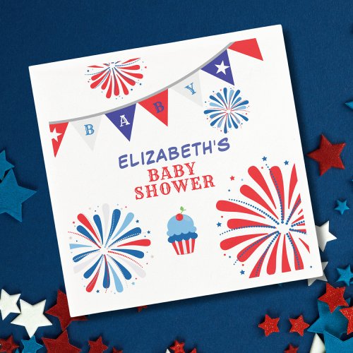 Fireworks 4th of July Baby Shower Napkins