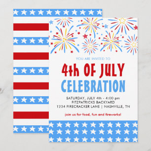 Fireworks 4th Of July Celebration Invitation
