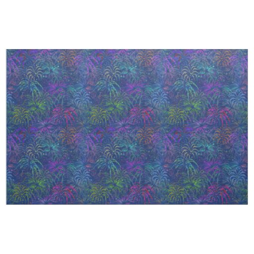 Fireworks 4th of July Colorful Summer Pattern Fabric