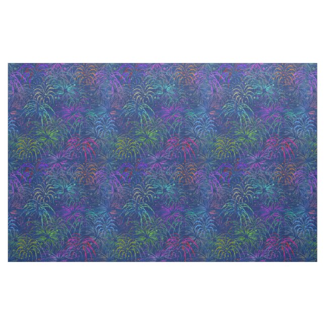 Fireworks 4th of July Colorful Summer Pattern Fabric (Yard)