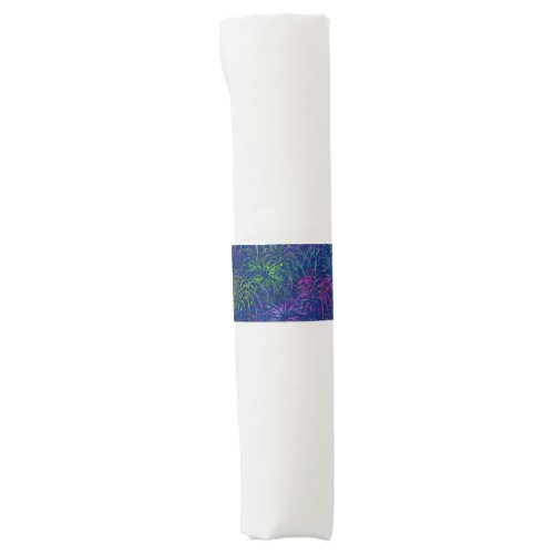 Fireworks 4th of July Colorful Summer Pattern Napkin Bands