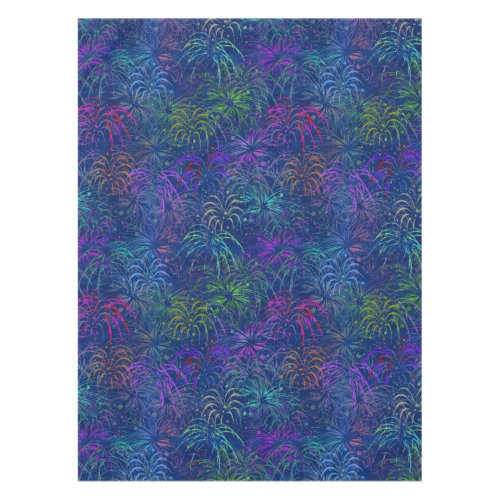 Fireworks 4th of July Colorful Summer Pattern Tablecloth