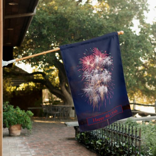 Fireworks 4th Of July Independence Day House Flag