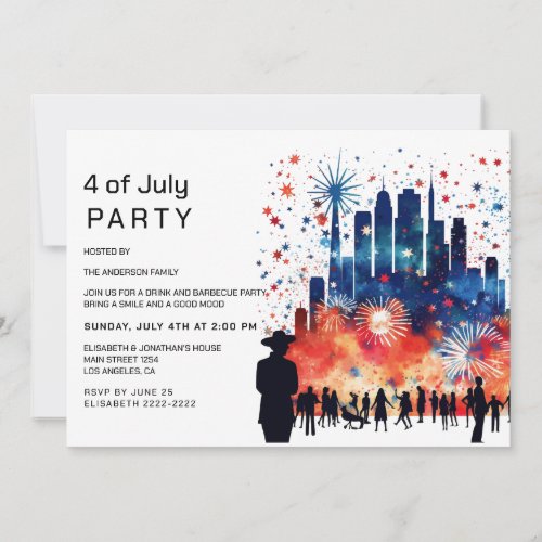 Fireworks 4th of July Invitations