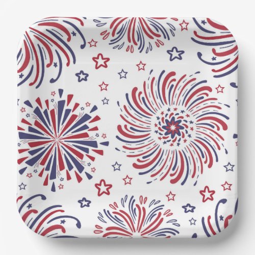 Fireworks 4th of July Paper Plate