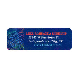 Fireworks 4th of July Party Colorful Summer Label