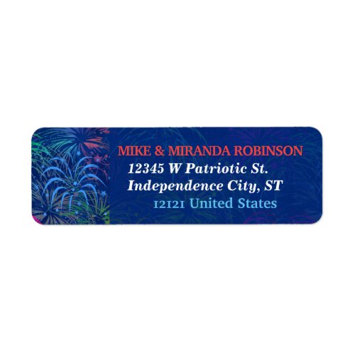 Fireworks 4th of July Party  Colorful Summer Label