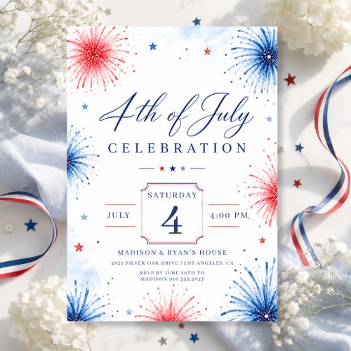Fireworks 4th of July Party Invitation