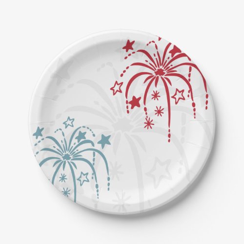 Fireworks 4th of July Party Paper Plate