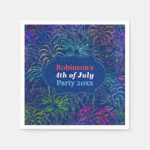 Fireworks 4th of July Party Personalized Summer Paper Napkins