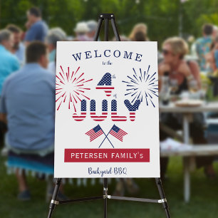 Fireworks 4th of July red white blue welcome bbq Foam Board