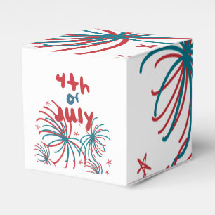 Fireworks 4th of July Stars BBQ Birthday Favor Boxes