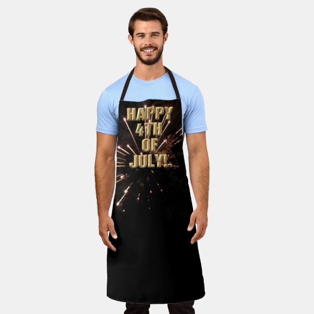 Fireworks 5 4th of July chef apron (Worn)