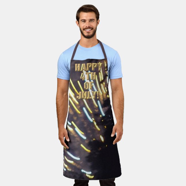 Fireworks 6 4th of July chef apron (Worn)