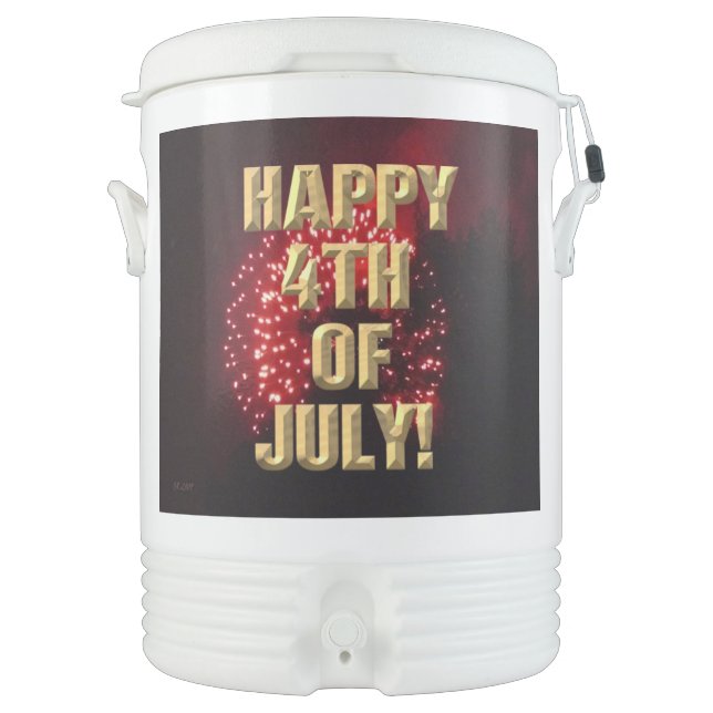 Fireworks 7 4th of July Igloo beverage cooler (Front)