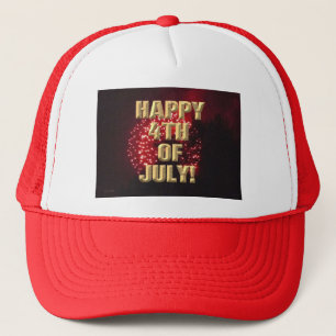 Fireworks 7 4th of July red trucker hat