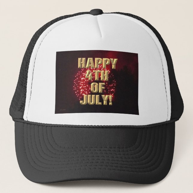 Fireworks 7 4th of July trucker hat (Front)