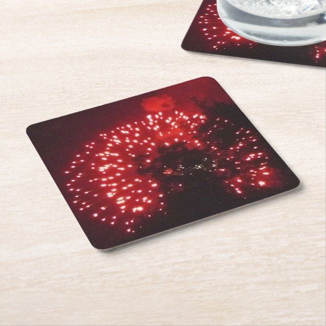 Fireworks 7 paper coasters (Angled)