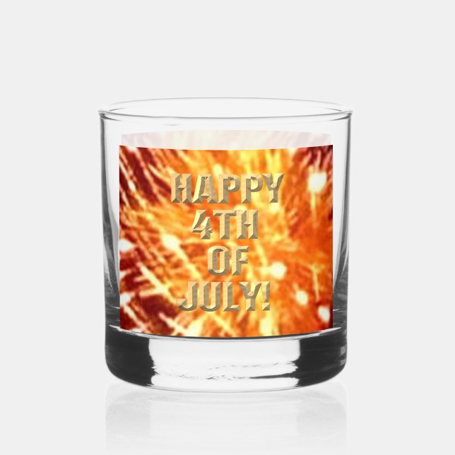 Fireworks 8 4th of July rocks glass (Front)