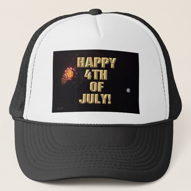 Fireworks 8 4th of July trucker hat (Front)