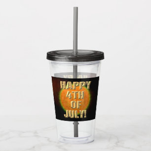 Fireworks 9 4th of July acrylic tumbler