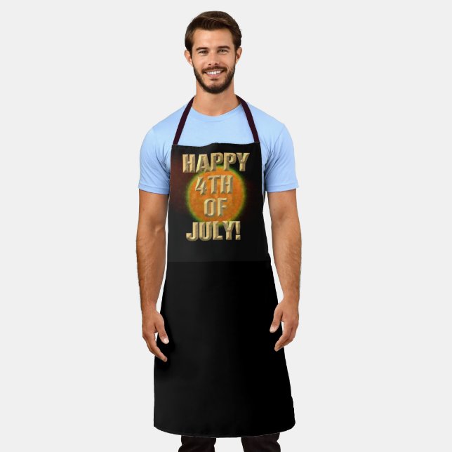 Fireworks 9 4th of July chef apron (Worn)