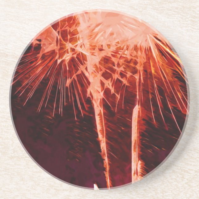 Fireworks Abstract Impressionism Sandstone Coaster (Front)