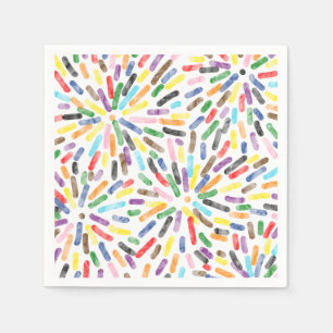 Fireworks Abstract LGBTQ+ Rainbow Progress Pride Napkins