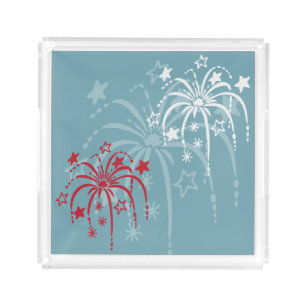 Fireworks Acrylic Serving Tray