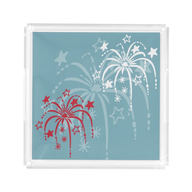 Fireworks Acrylic Serving Tray (Front)