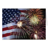 Fireworks and American flag (Front Horizontal)
