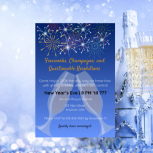 Fireworks and Champagne Invitation