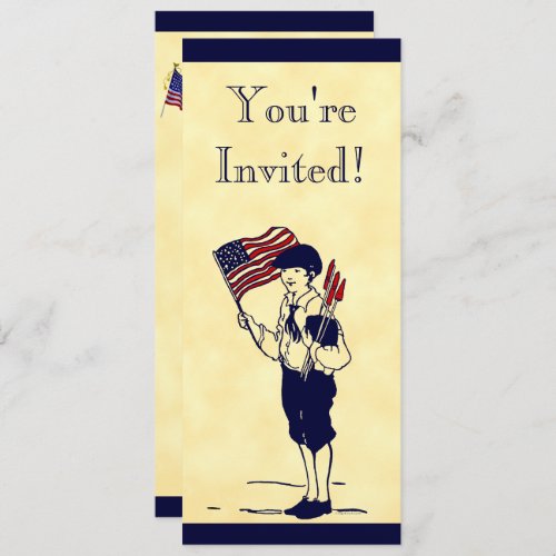 Fireworks and Flag 4th of July Custom Invitation