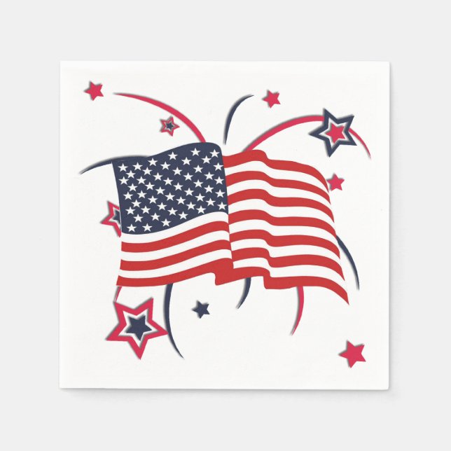 Fireworks and Flag Napkins (Front)