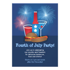 Fireworks and Food 4th of July Invitation