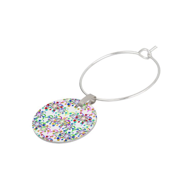Fireworks and Stars Wine Glass Charm (Side)