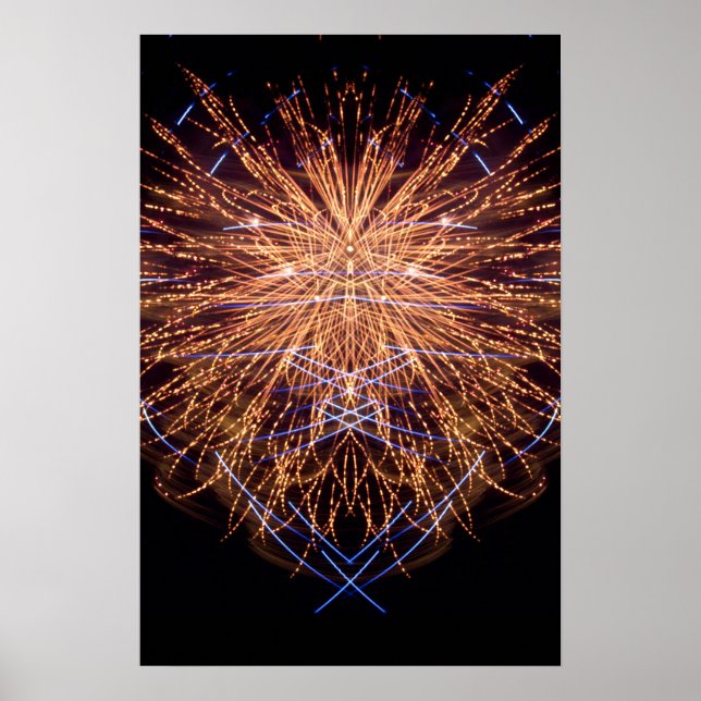 Fireworks Art: Gold and Blue 2 Poster (Front)
