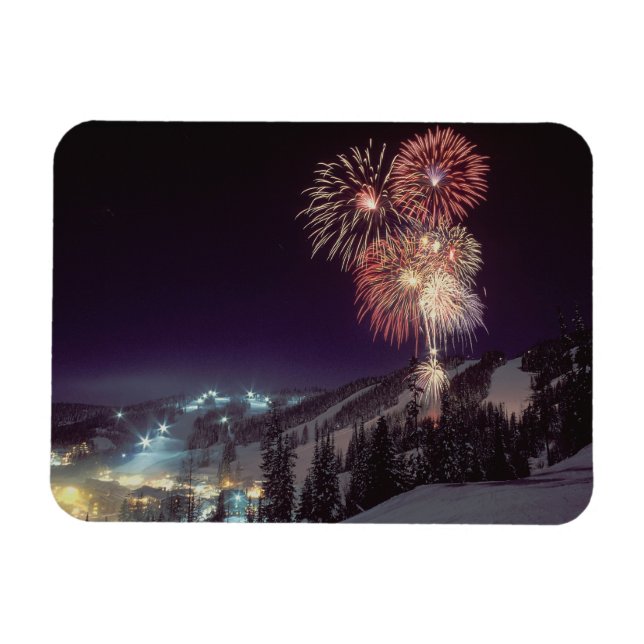 Fireworks at Big Mountain Resort in Whitefish, Magnet (Horizontal)