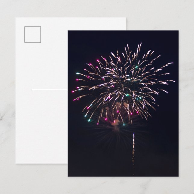 Fireworks at Night Sky Photography Postcard (Front/Back)