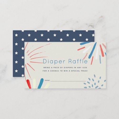 Fireworks Baby Shower Diaper Raffle Ticket Enclosure Card