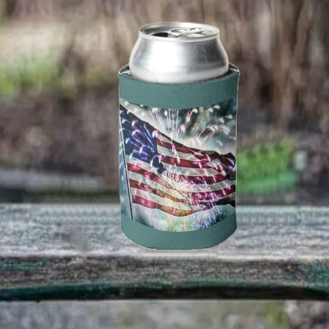 Fireworks Backdrop   Can Cooler (Keep your canned drink cool, as you help celebrate our Independence!)