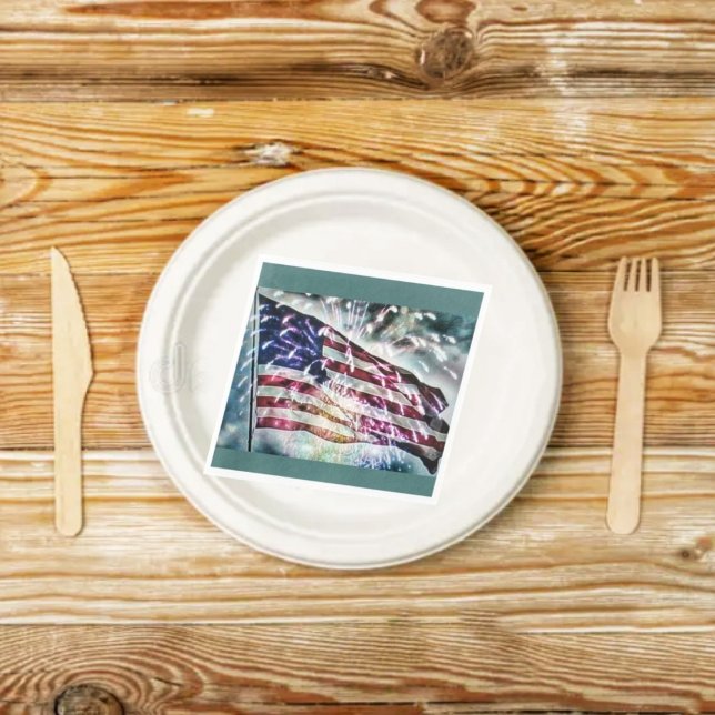 Fireworks Backdrop   Napkins (These Fireworks Backdrop paper napkins, are just the thing, for a patriotic-themed outdoor meal!)