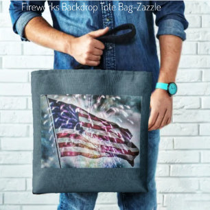 Fireworks Backdrop Tote Bag