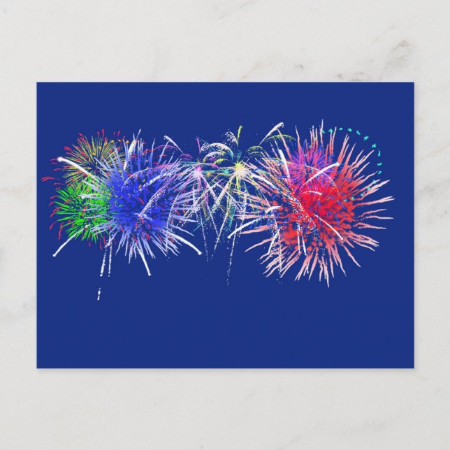 Fireworks Background Postcard (Front)