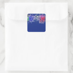 Fireworks Background Square Sticker | Zazzle