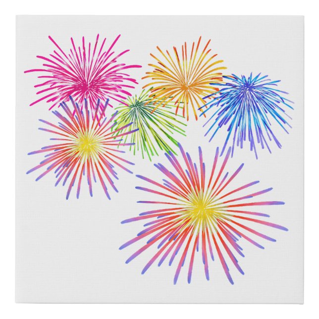 Fireworks Big Party Celebration Firecrackers  Faux Canvas Print (Front)