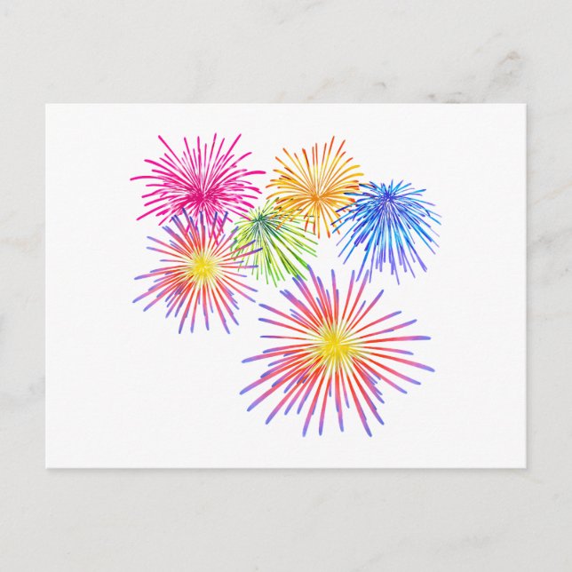 Fireworks Big Party Celebration Firecrackers  Holiday Postcard (Front)