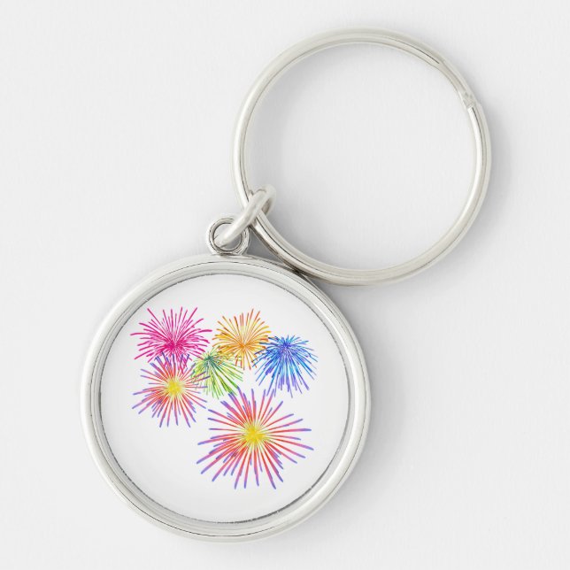 Fireworks Big Party Celebration Firecrackers  Keychain (Front)